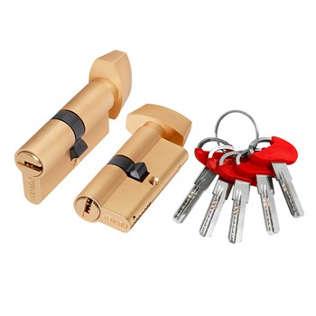 Цилиндровый Fuaro (Фуаро) механизм (D-PRO502/70) D-PRO5002KnobRL70(30+10+30) SSG-39 сатинированное золото 5Key - фото 118300