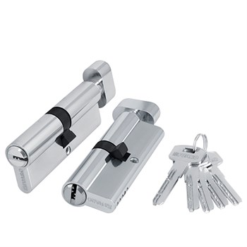 Цилиндровый Fuaro (Фуаро) механизм (200 ZM/90) 2000ZMKnob90(45+10+35) CP хром 5Key с вертушкой - фото 118343