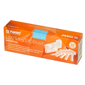 Цилиндровый Fuaro (Фуаро) механизм (200 ZM/100) 2000 ZMKnob100(60+10+30) CP хром 5Key с вертушкой - фото 118366