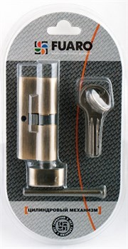 Цилиндровый механизм Fuaro (Фуаро) с вертушкой R602/80 mm-BL (35+10+35) CP хром 5 кл. БЛИСТЕР - фото 118427
