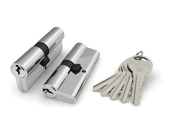 Цилиндровый Fuaro (Фуаро) механизм R300/60 mm-BL (25+10+25) CP хром 5 кл. БЛИСТЕР - фото 118451