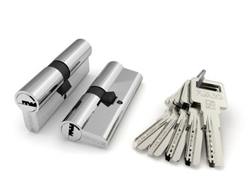 Цилиндровый Fuaro (Фуаро) механизм R600/70 mm-BL (30+10+30) CP хром 5 кл. БЛИСТЕР - фото 118493