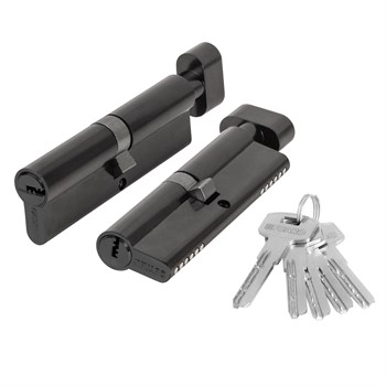 Цилиндровый Fuaro (Фуаро) механизм (200 ZM/110) 2000ZM Knob 110(55+10+45) BL-24 черный 5Key с вертушкой - фото 118675