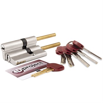 Цилиндровый механизм Mottura (Моттура) под вертушку (дл. шток) DPC1P6131 S3 (92 мм/56+10+26) САТИН.НИКЕЛЬ, 5+1 кл. - фото 118754