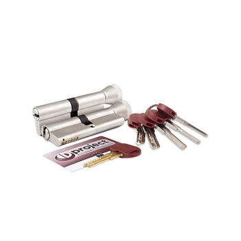 Цилиндровый механизм Mottura (Моттура) с вертушкой DPC1F3131 S3 (62 мм/26+10+26) САТИН.НИКЕЛЬ, 5+1 кл. - фото 118786