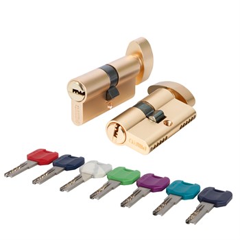 Цилиндровый Punto (Пунто) механизм MaxPro7002Knob60mm(25+10+25) SSG сатин.золото 7key с вертушкой - фото 118876