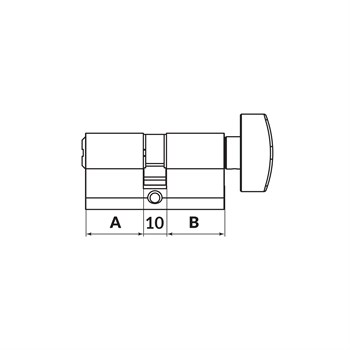 Цилиндровый Punto (Пунто) механизм MaxPro7002Knob52mm(21+10+21) BL черный 7key с вертушкой - фото 118931