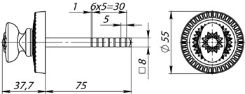 Ручка Armadillo (Армадилло) поворотная BKW8.R.CL55 (BKW8/CL) ABL-18 темная медь - фото 124932