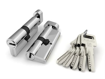 Цилиндровый механизм Fuaro (Фуаро) с вертушкой R602/80 mm-BL (35+10+35) CP хром 5 кл. БЛИСТЕР - фото 129683