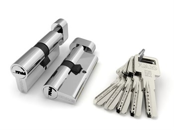 Цилиндровый Fuaro (Фуаро) механизм (R602/90) R6002Knob90(35+10+45) CP хром 5Key с вертушкой - фото 129686