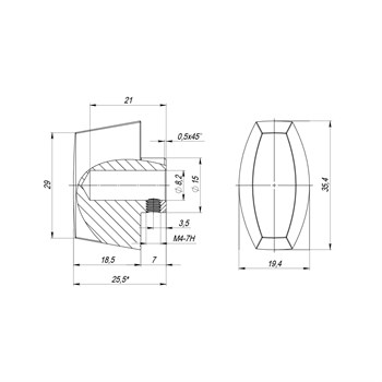 Вертушка Fuaro (Фуаро) на шток цилиндра T.Knob-RL (CB-RL) BL-24 черный - фото 129803