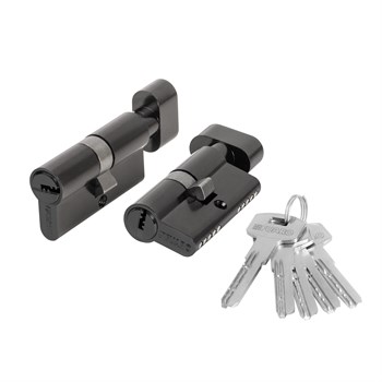 Цилиндровый Fuaro (Фуаро) механизм (200 ZM/90) 2000ZM Knob 90 (40+10+40) BL-24 черный 5Key с вертушкой - фото 129846