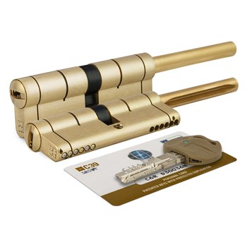 Цилиндровый механизм Mottura (Моттура) под вертушку (дл. шток) C39P513101LC5 (82 мм/46+10+26), ЛАТУНЬ (PVD) - фото 130453