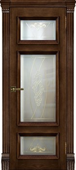 ДВЕРЬ ШПОНИРОВАННАЯ МАДРИД 3 ОСТЕКЛЕННАЯ,ЦВЕТ - БРЕНДИ