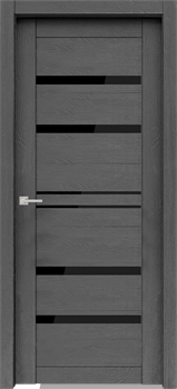 Дверь экошпон Велюкс 01 (Лакобель черный)  - фото 37601