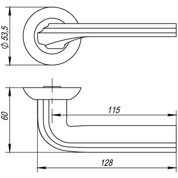 Ручка Punto (Пунто) раздельная BOLERO TL CFB-18 кофе глянец - фото 81124