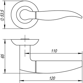 Ручка Punto (Пунто) раздельная PELICAN TL CF-17 кофе - фото 81158