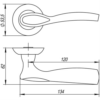 Ручка Punto (Пунто) раздельная R.TL54.RUMBA (RUMBA TL) CFB-18 кофе глянец - фото 81171
