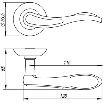 Ручка Punto (Пунто) раздельная R.TL54.SALSA (SALSA TL) SN/CP-3 матовый никель/хром - фото 81184