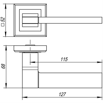 Ручка Punto (Пунто) раздельная K.QL52.TECH (TECH QL) CF-17 кофе - фото 81198