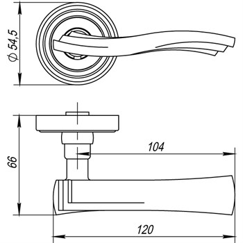 Ручка Punto (Пунто) раздельная VENTO ML CF-17 кофе - фото 81209