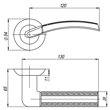 Ручка Punto (Пунто) раздельная GEFEST TL CF-17 кофе - фото 81231
