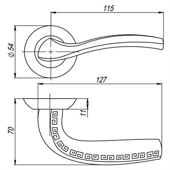 Ручка Punto (Пунто) раздельная GERION TL ABG-6 зеленая бронза - фото 81237