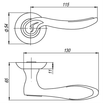 Ручка Punto (Пунто) раздельная R.TL54.ONDA (ONDA TL) ABG-6 зеленая бронза - фото 81255