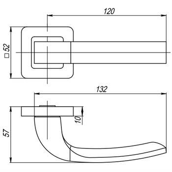 Ручка Punto (Пунто) раздельная K.QR52.ORION (ORION QR) SN/CP-3 матовый никель/хром - фото 81268