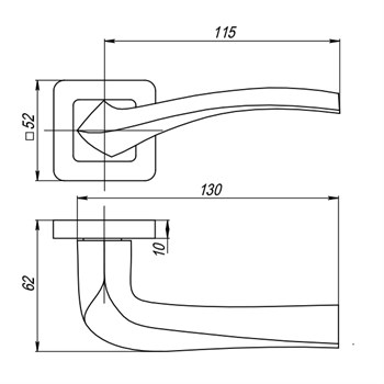 Ручка Punto (Пунто) раздельная K.QR52.VESTA (VESTA QR) GR/CP-23 графит/хром - фото 81277