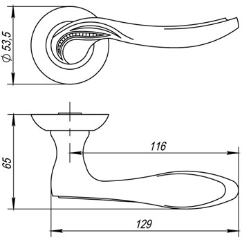 Ручка Punto (Пунто) раздельная ARFA TL CFB-18 кофе глянец - фото 81283