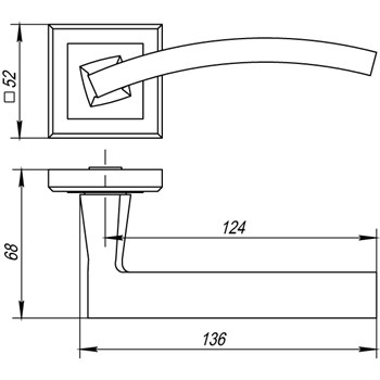 Ручка Punto (Пунто) раздельная K.QL52.NAVY (NAVY QL) GR/CP-23 графит/хром - фото 81316