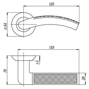 Ручка Punto (Пунто) раздельная ATLAS TL/HD ABG-6 зеленая бронза - фото 81349