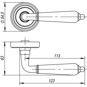 Ручка Punto (Пунто) раздельная LIBRETTO ML/HD ABG-6 зеленая бронза - фото 81361