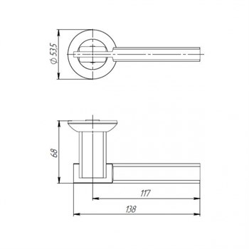 Ручка Punto (Пунто) раздельная CITY TL ABG/CP-6 зеленая бронза/хром - фото 81405
