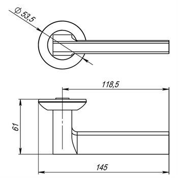 Ручка Punto (Пунто) раздельная R.TL54.BLADE (BLADE TL) SSC-16 сатинированный хром - фото 81509