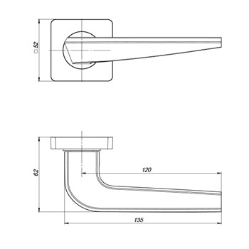 Ручка Punto (Пунто) раздельная K.ZQ51.BIO (BIO ZQ) SN/CP-3 матовый никель/хром - фото 81535