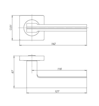Ручка Punto (Пунто) раздельная K.ZQ51.ROTO (ROTO ZQ) SN/CP-3 матовый никель/хром - фото 81557