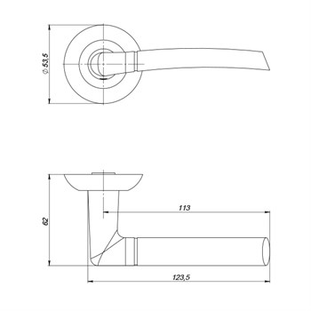 Ручка Punto (Пунто) раздельная R.ZR54.COMETA (COMETA ZR) SN/CP-3 матовый никель/хром - фото 81575