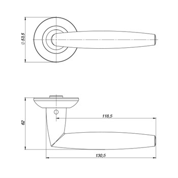 Ручка Punto (Пунто) раздельная R.ZR54.SUPREME (SUPREME ZR) SN/CP-3 матовый никель/хром - фото 81581
