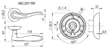 Ручка Fuaro (Фуаро) раздельная MELODY RM SG/GP-4 - фото 81697