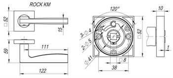 Ручка Fuaro (Фуаро) раздельная K.KM52.ROCK (ROCK KM) SN/CP-3 матовый никель/хром - фото 81711