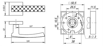 Ручка Fuaro (Фуаро) раздельная K.DM51.CRYSTAL STAR (CRYSTAL STAR DM) CP-8 хром - фото 81924