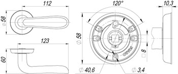 Ручка Fuaro (Фуаро) раздельная VIRGINIA SM AB-7 матовая бронза - фото 81927