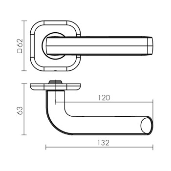 Ручка Fuaro (Фуаро) раздельная TOR XL (хром) CP-8 квадрат 8х150 мм (стяжки М4,30х60х40 мм) - фото 82067
