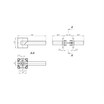 Ручка Fuaro (Фуаро) раздельная K.SL52.FLY (FLY SL) GR-23 графит - фото 82167