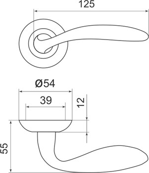 Ручка Armadillo (Армадилло) раздельная R.LD54.Virgo (Virgo LD57) SN/CP-3 матовый никель/хром - фото 82218