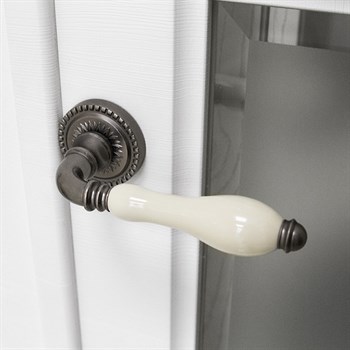 Ручка Armadillo (Армадилло) раздельная R.CL55.Silvia (Silvia CL1) AS/LWP-109 античное серебро/беж.фарфор - фото 82277