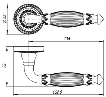 Ручка Armadillo (Армадилло) раздельная R.CL55.Bella (Bella CL2) OB-13 античная бронза - фото 82299