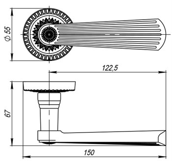Ручка Armadillo (Армадилло) раздельная Romeo CL3-SILVER-925 Серебро 925 - фото 82340